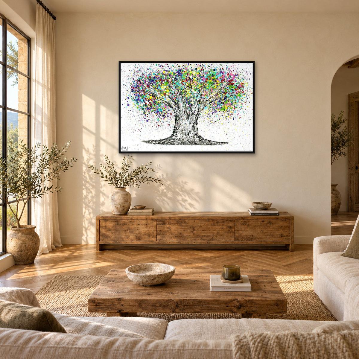 Tree Of Life Colorful Life canvas wall art room mockup