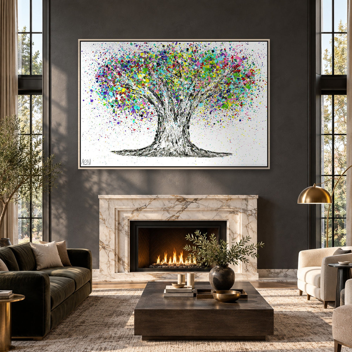 Tree Of Life Colorful Life canvas wall art room mockup