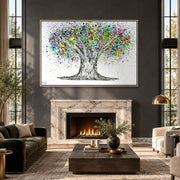 Tree Of Life Colorful Life canvas wall art room mockup