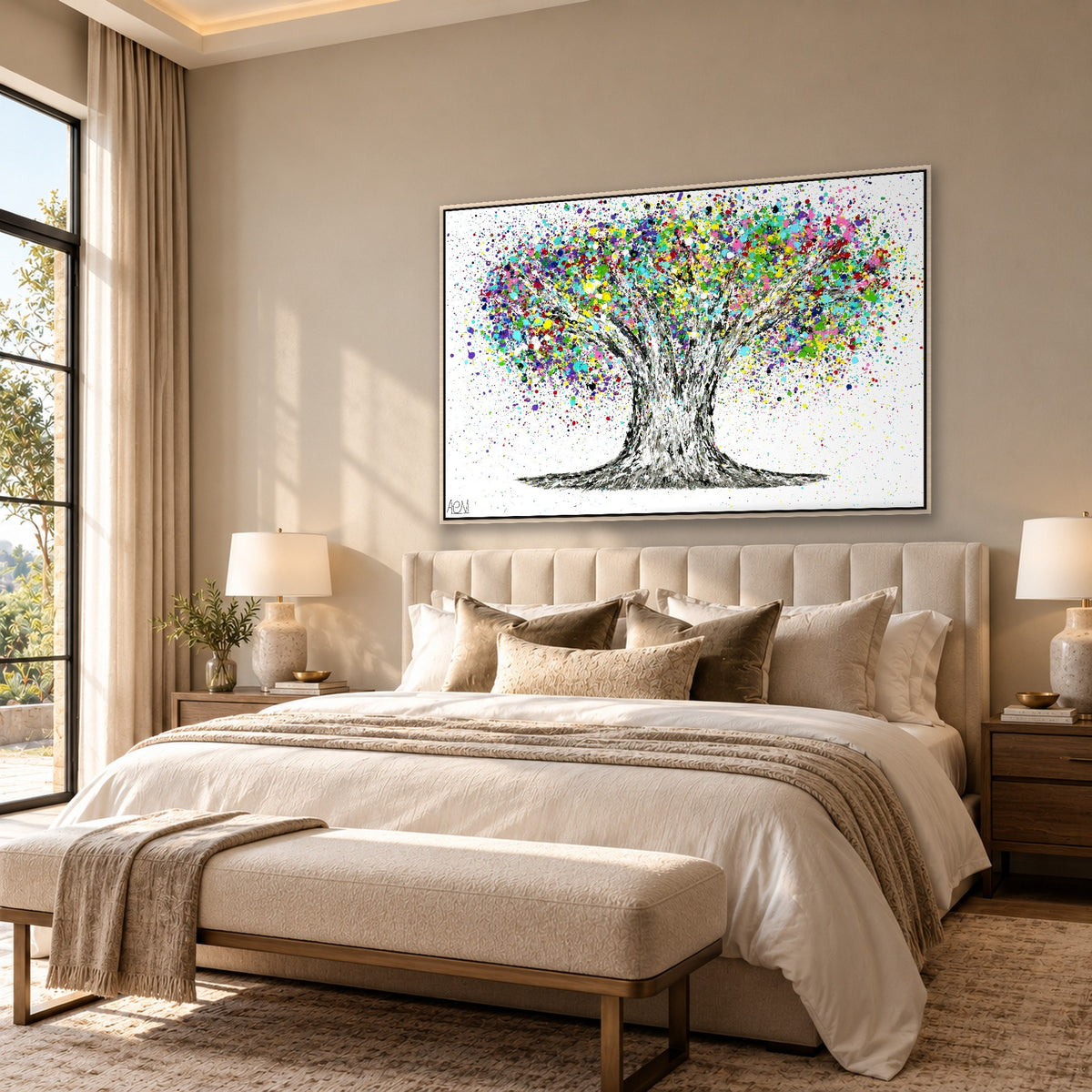 Tree Of Life Colorful Life canvas wall art room mockup