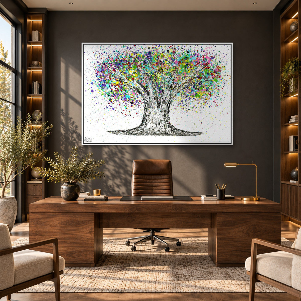 Tree Of Life Colorful Life canvas wall art room mockup