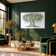 Tree Of Life Colorful Life canvas wall art room mockup