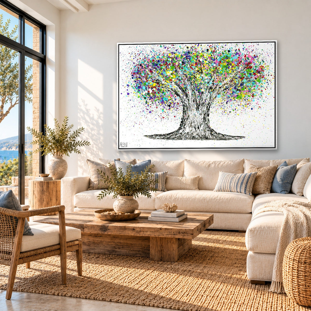 Tree Of Life Colorful Life canvas wall art room mockup