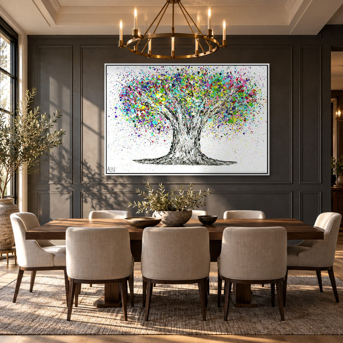 Tree Of Life Colorful Life canvas wall art room mockup