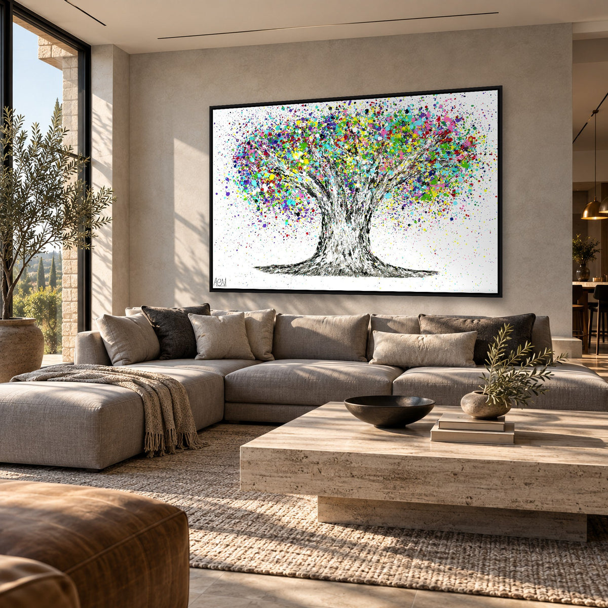 Tree Of Life Colorful Life canvas wall art room mockup