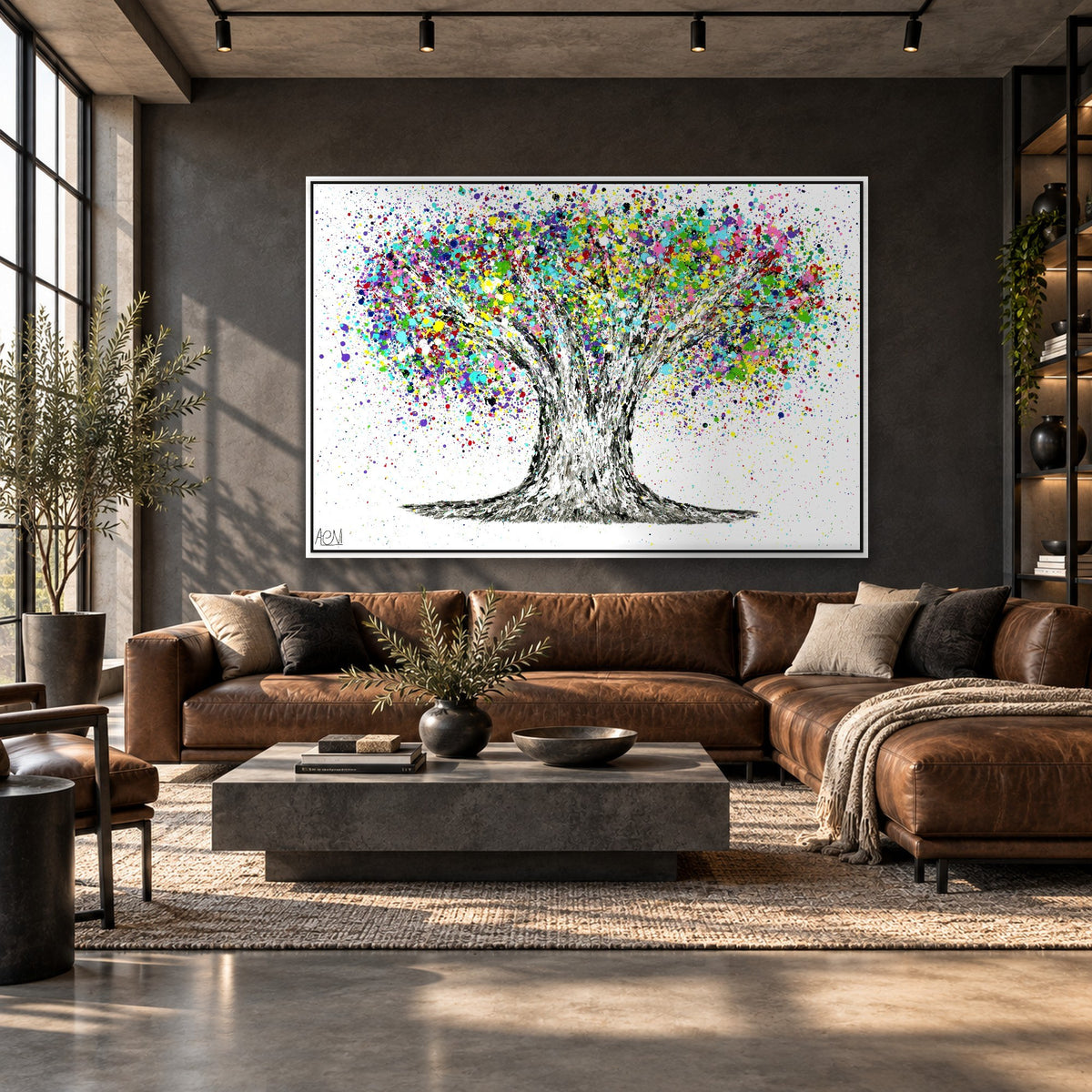 Tree Of Life Colorful Life canvas wall art room mockup