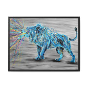 Roar of Strength framed canvas print, black frame