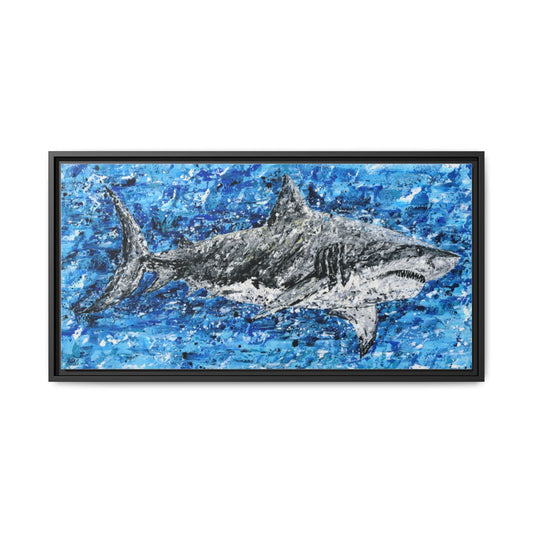 Silent Power framed canvas print, black frame