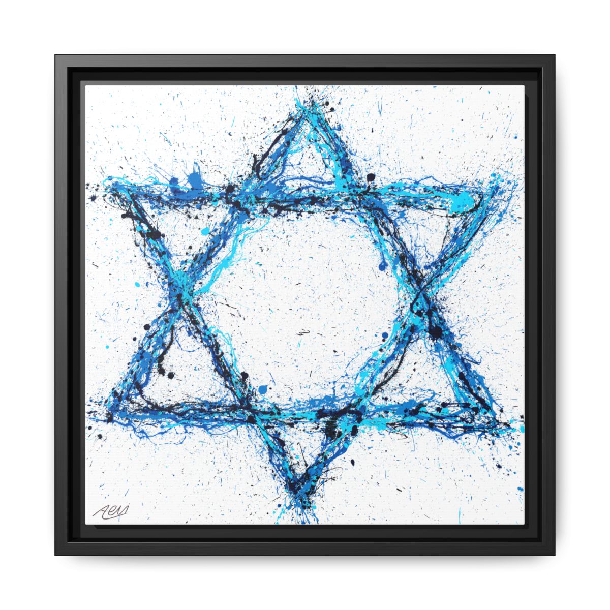 Star Of Hope Our Shield framed canvas print, black frame