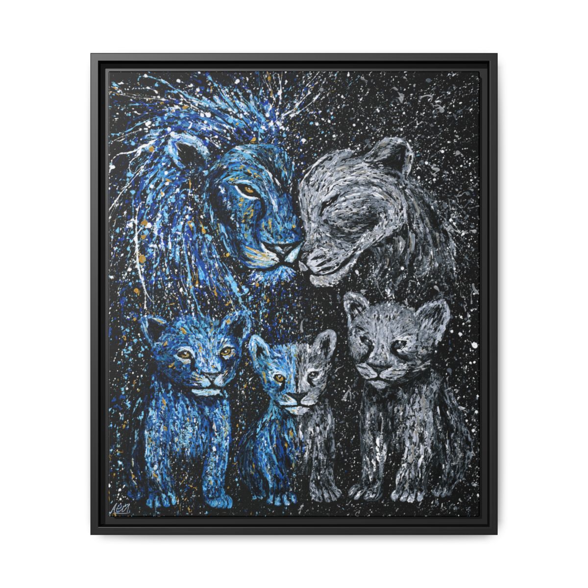 Strong Together framed canvas print, black frame