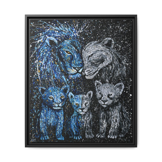 Strong Together framed canvas print, black frame