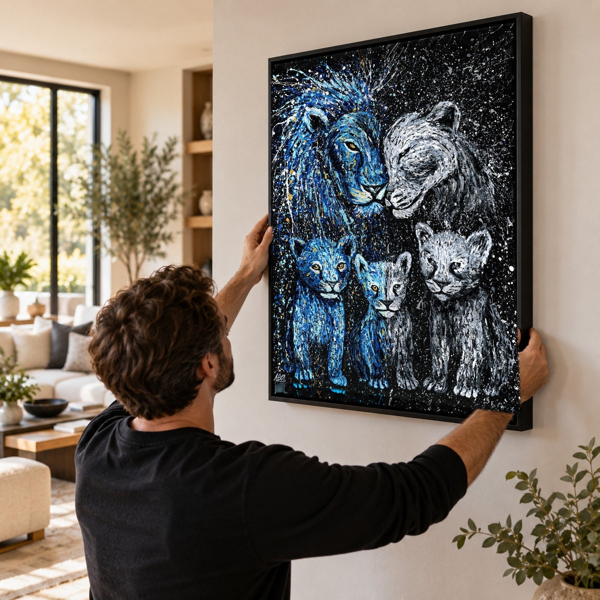 Strong Together canvas wall art being hung