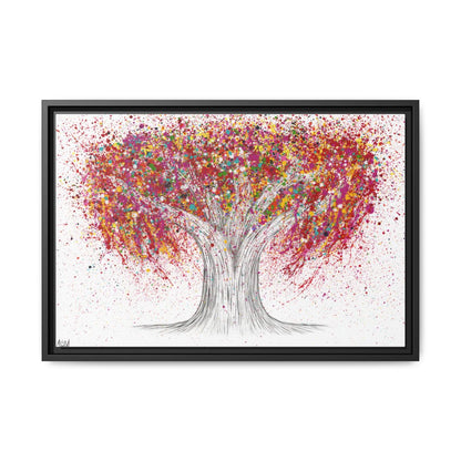 The bloom of happiness framed canvas print, black frame
