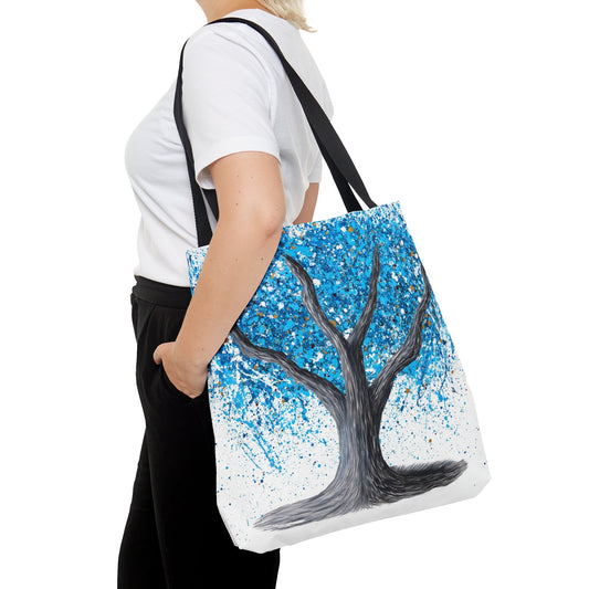 Tote Bag Blue Bliss Tree of Happiness - Bags BY Albert Levi Art