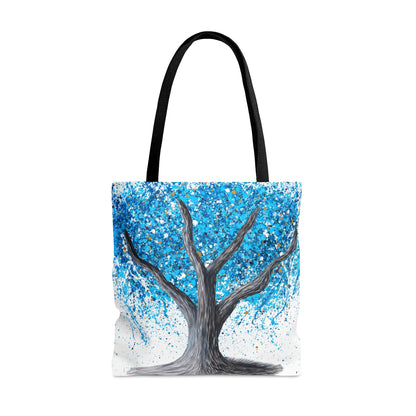 Tote Bag Blue Bliss Tree of Happiness - Bags BY Albert Levi Art