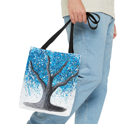 Tote Bag Blue Bliss Tree of Happiness - Bags BY Albert Levi Art