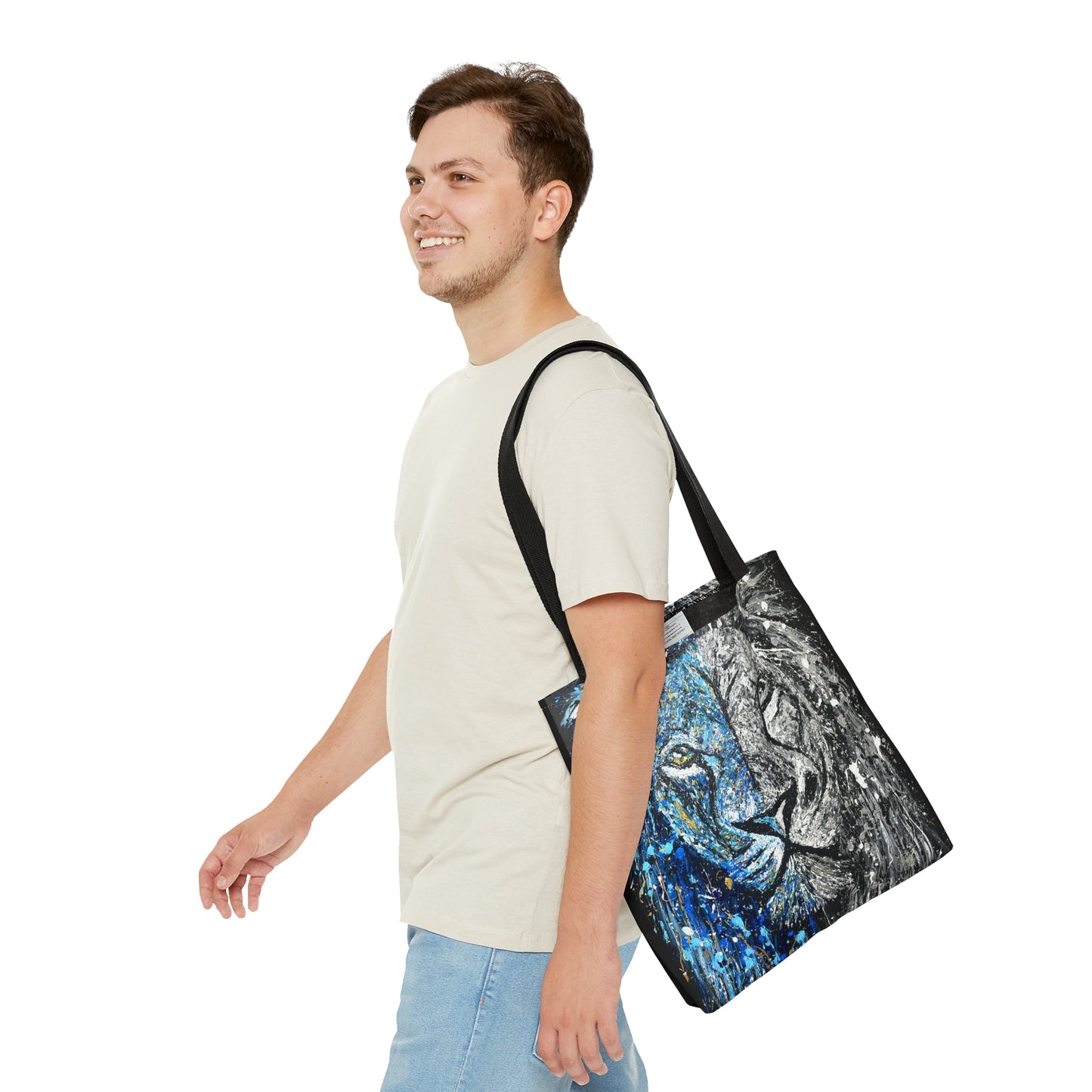 Tote Bag BLUE&WHITE INTENSITY - Bags BY Albert Levi Art