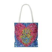 Colorful Bags: "Tote Bag - Heart Of Protection" by Albert Levi Art