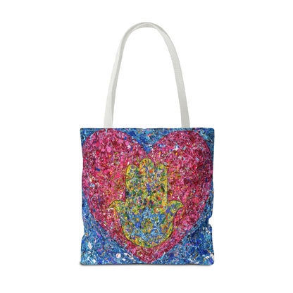 Colorful Bags: "Tote Bag - Heart Of Protection" by Albert Levi Art