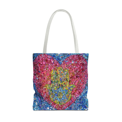 Colorful Bags: "Tote Bag - Heart Of Protection" by Albert Levi Art