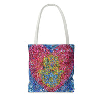 Colorful Bags: "Tote Bag - Heart Of Protection" by Albert Levi Art