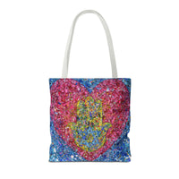 Colorful Bags: "Tote Bag - Heart Of Protection" by Albert Levi Art