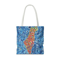 Colorful Bags: "Tote Bag - Map Of Israel" by Albert Levi Art