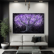 Tree Of Happiness - Calm Curple - Canvas BY Albert Levi Art