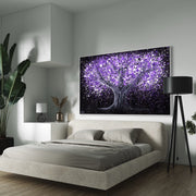 Tree Of Happiness - Calm Curple - Canvas BY Albert Levi Art