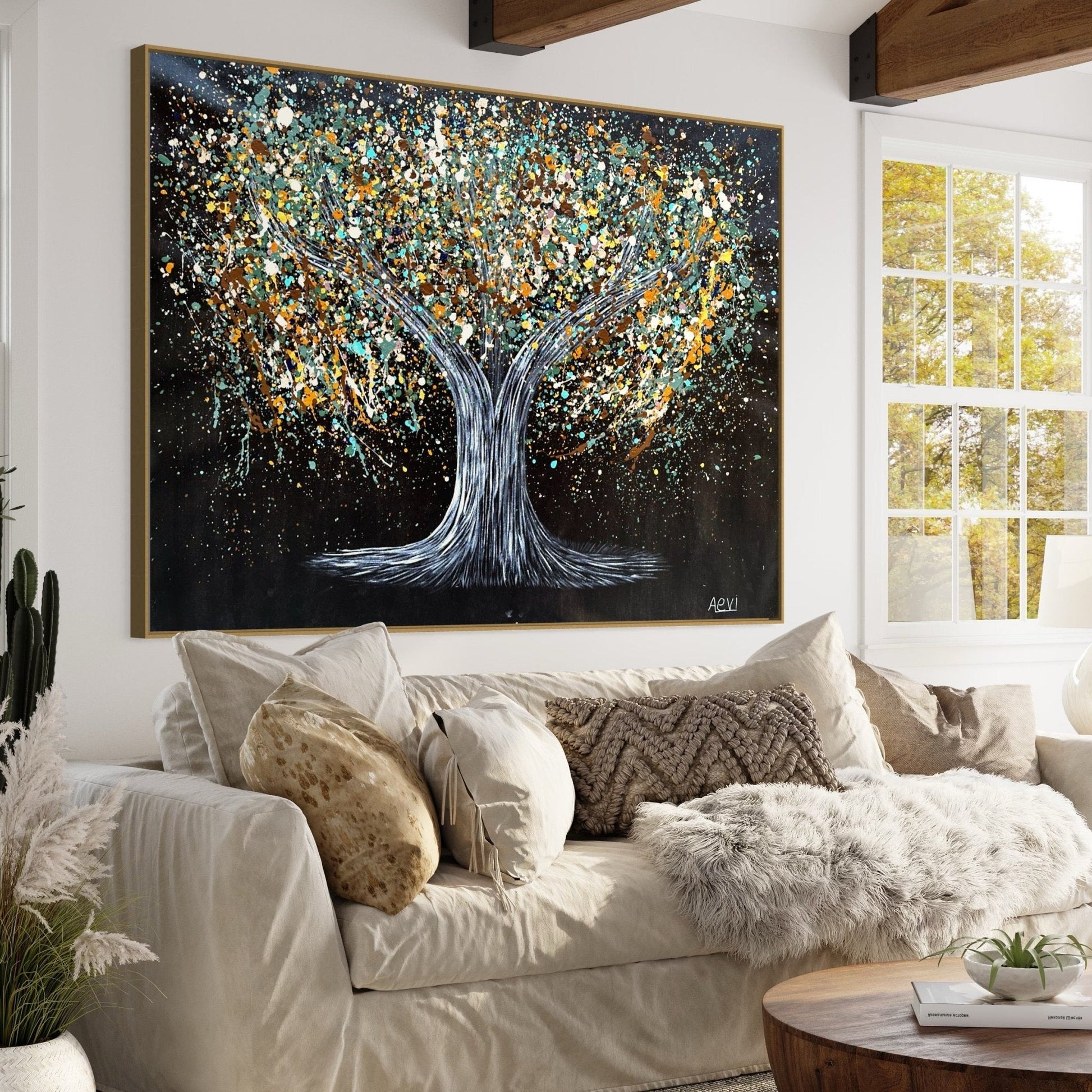 Limited Edition Print - Tree Of Happiness - Earthy Elegance - Canvas BY Albert Levi Art