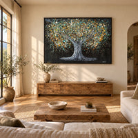 Tree Of Happiness Earth canvas wall art room mockup
