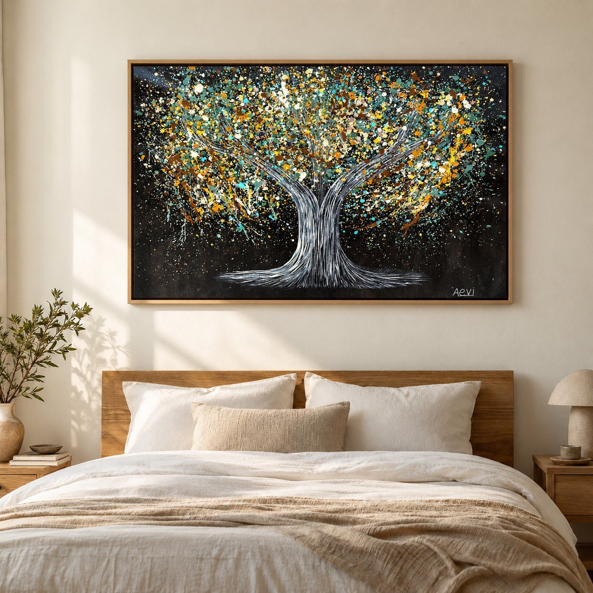 Tree Of Happiness Earth canvas wall art room mockup