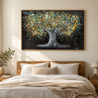 Tree Of Happiness Earth canvas wall art room mockup