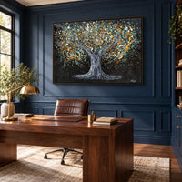 Tree Of Happiness Earth canvas wall art room mockup