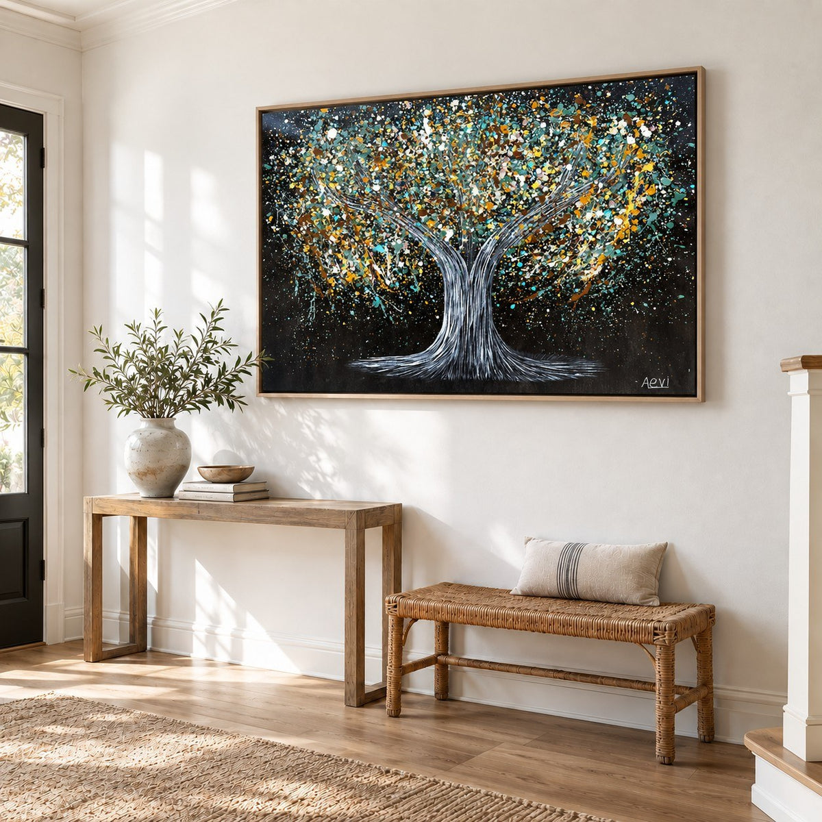 Tree Of Happiness Earth canvas wall art room mockup