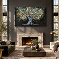 Tree Of Happiness Earth canvas wall art room mockup