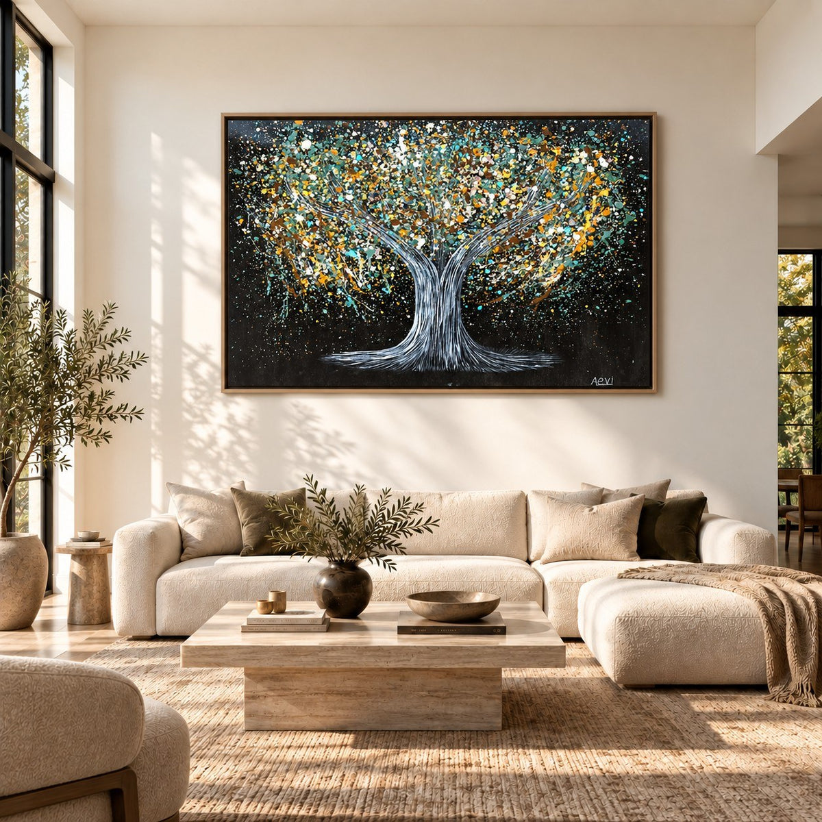 Tree Of Happiness Earth canvas wall art room mockup