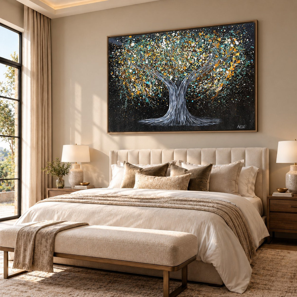 Tree Of Happiness Earth canvas wall art room mockup