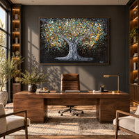 Tree Of Happiness Earth canvas wall art room mockup