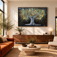 Tree Of Happiness Earth canvas wall art room mockup