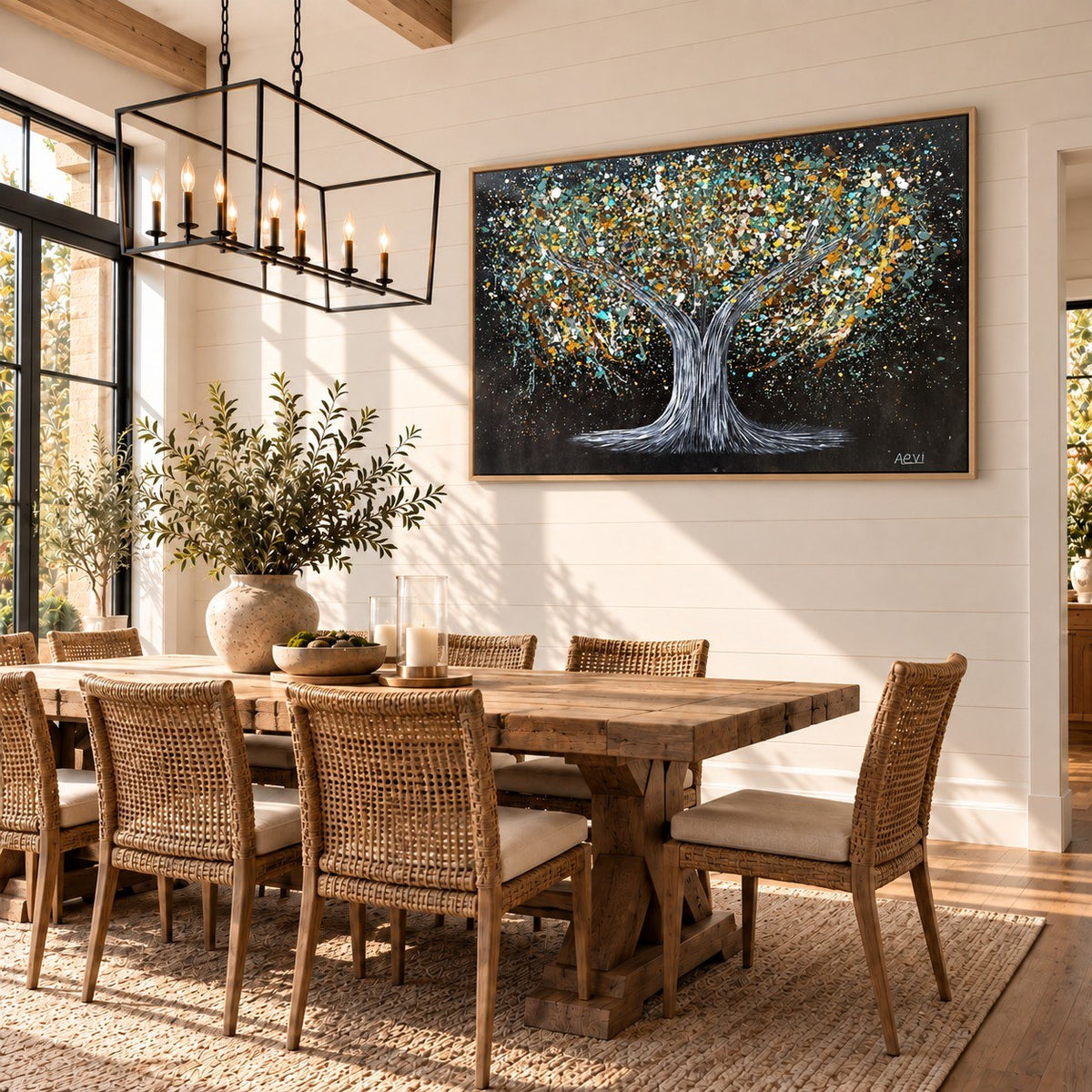 Tree Of Happiness Earth canvas wall art room mockup