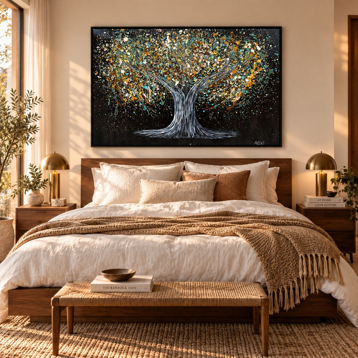 Tree Of Happiness Earth canvas wall art room mockup