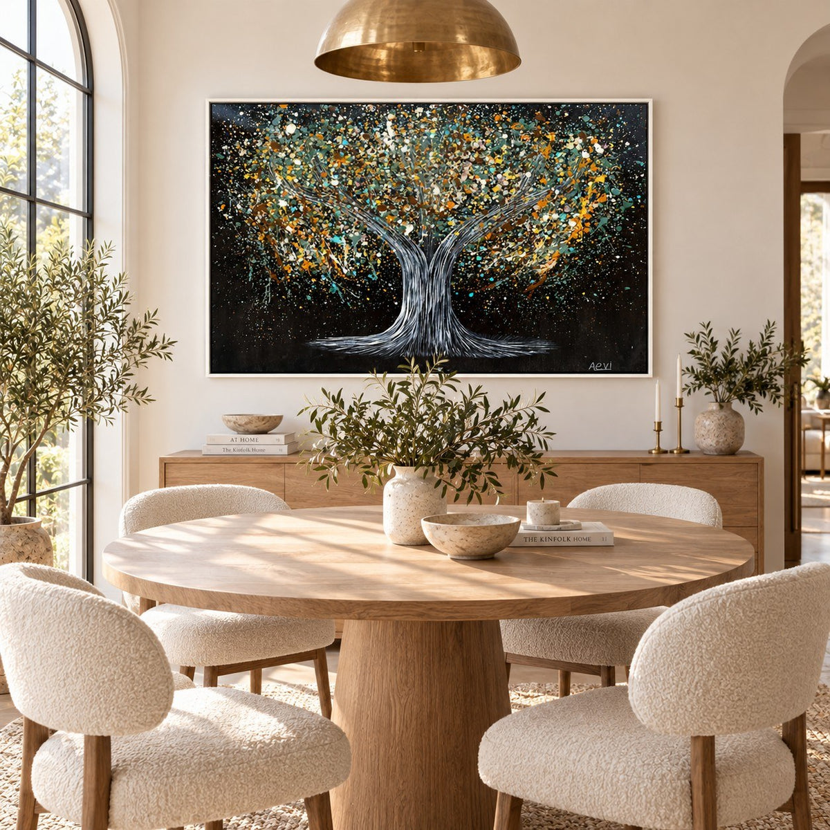 Tree Of Happiness Earth canvas wall art room mockup