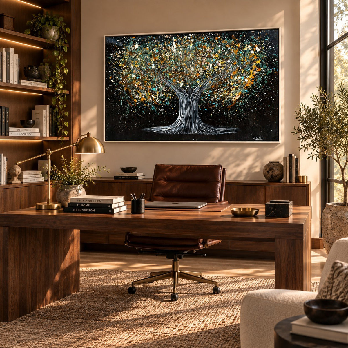 Tree Of Happiness Earth canvas wall art room mockup