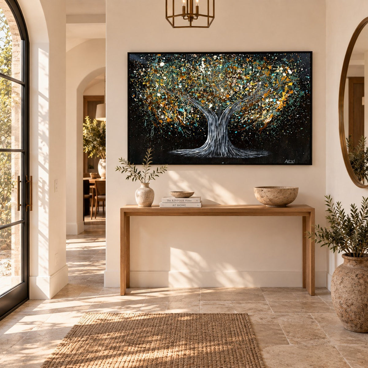Tree Of Happiness Earth canvas wall art room mockup
