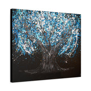 Tree Of Happiness - Midnight Serenity - Canvas BY Albert Levi Art