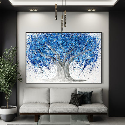 LIMITED EDITION PRINT - Tree of Life - Blue Life - Canvas BY Albert Levi Art