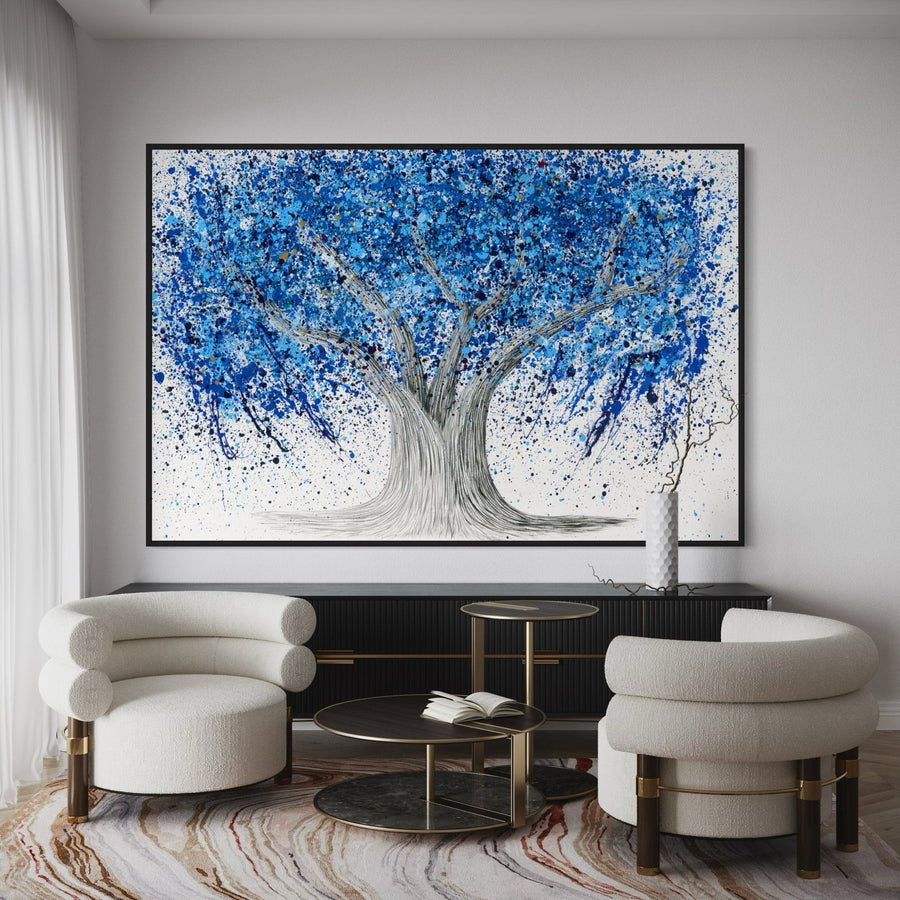 LIMITED EDITION PRINT - Tree of Life - Blue Life - Canvas BY Albert Levi Art