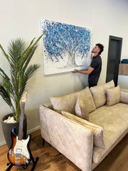 Tree of Life - Blue Life - Canvas BY Albert Levi Art