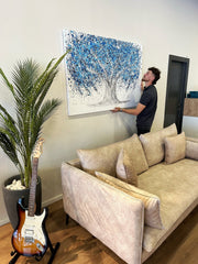 Tree of Life - Blue Life - Canvas BY Albert Levi Art